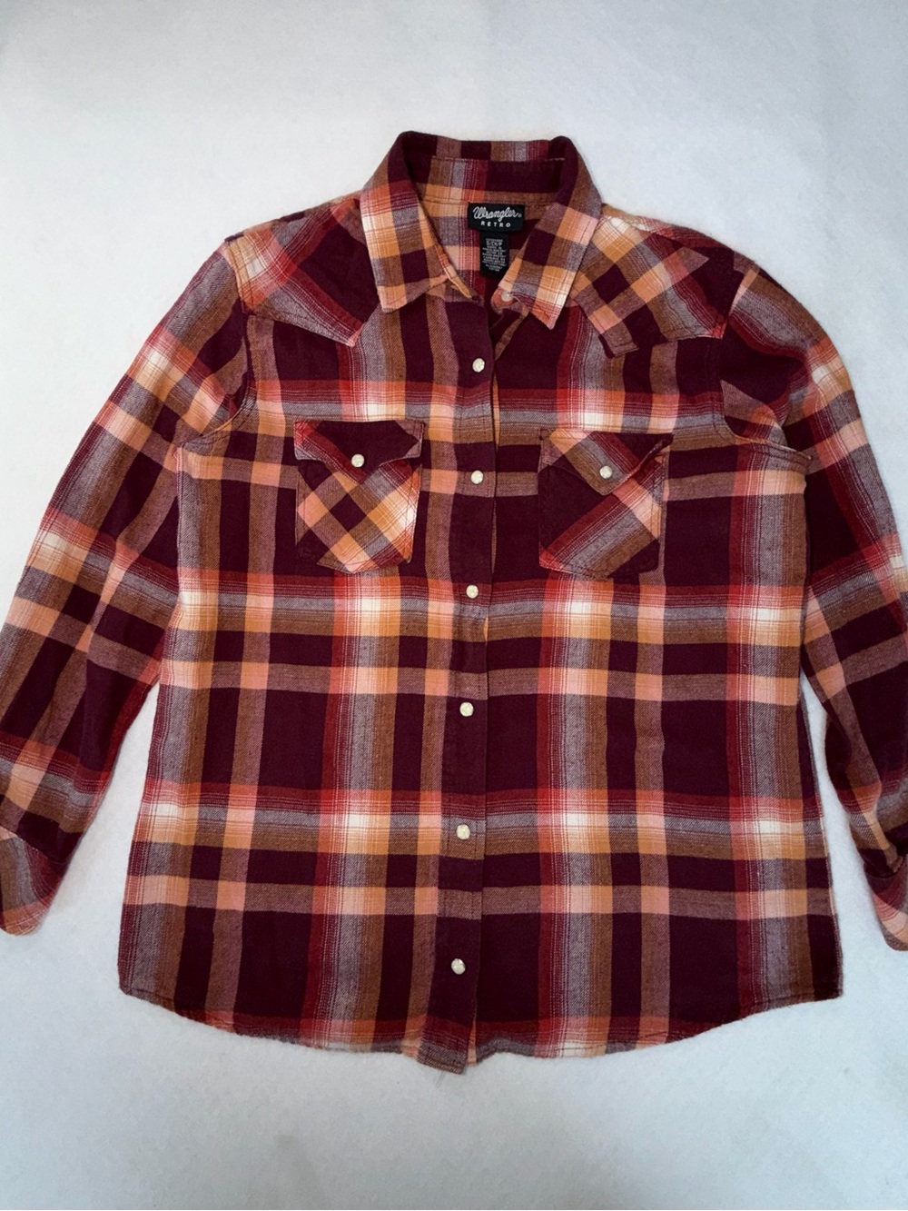 Wrangler Retro Women's Plaid Western Snap Pearl Flannel Shirt